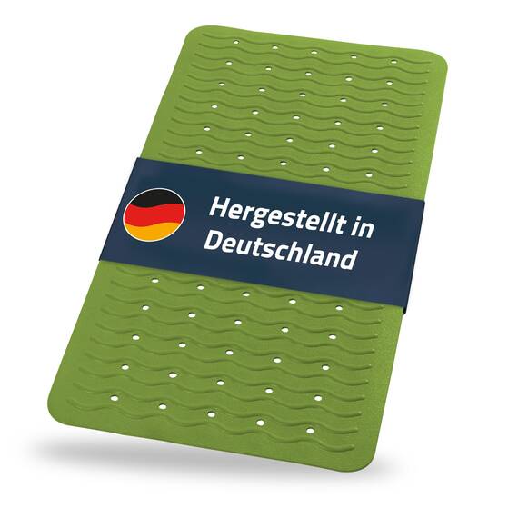 RIDDER – Badewanneneinlage Playa 38x80cm, lindgrün, 100% TPE | Made in Germany Badewannenmatte aus hautfreundlichem TPE. Maschinenfeste Antirutschmatte mit Saugnäpfen & Ablauföffnungen