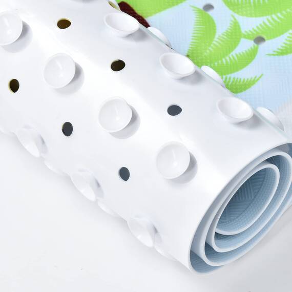 Tubozadi Rutschfeste Badewannenmatte für Babys, Kleinkinder, extra lange Badezimmer-Duschmatte mit Saugnäpfen, Abflusslöchern, 101,6 x 40,6 cm, Schiffe