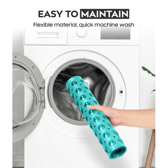 ADOV Badewannenmatte rutschfest, 100x40 cm Extra Lange Antirutschmatte für Badewanne und Dusche, 200 Starke Saugnäpfe, Schimmelresistent, Maschinenwaschbar, PVC-Material, Cyan
