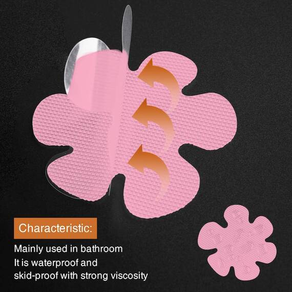 Secopad Anti-Rutsch Aufkleber 24 STK Sicherheitsstreifen für Badewanne, Klebende Sticker mit Premium Schaber für Badewanne, Dusche, Treppe (Rose)