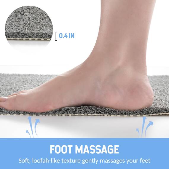 Hargiis Rutschfeste Badewannenmatte, rutschfeste Duschmatte, schnell trocknende Badewannenmatten, Fußschrubber-Matte, rutschfeste Matte für Badewanne, Boden, Badezimmer, Zuhause, Küche, Hotel (grau,