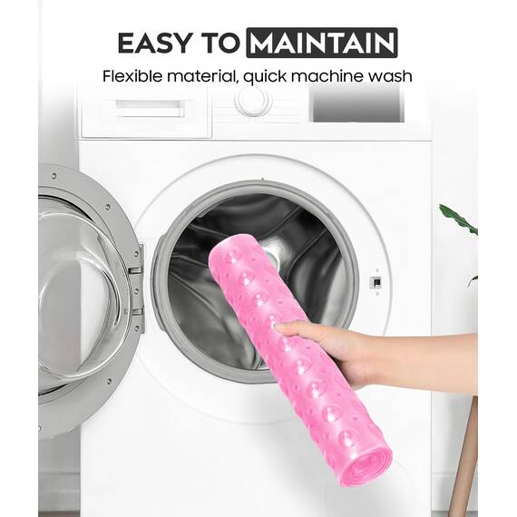 ADOV Badewannenmatte rutschfest, 100x40 cm Extra Lange Antirutschmatte für Badewanne und Dusche, 200 Starke Saugnäpfe, Schimmelresistent, Maschinenwaschbar, PVC-Material, Rosa