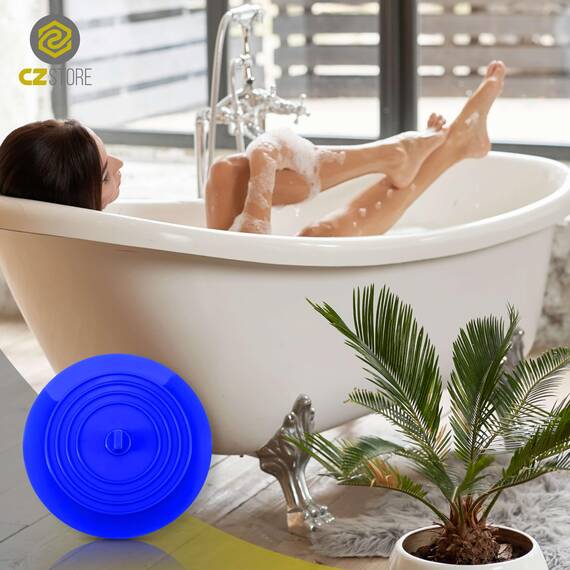 CZ Store Silikon-Abflussstopfen | 15 cm Flexibel & wasserdicht - Universal-Abdeckung für Edelstahl-Küchenspüle, Keramik-Badewanne, Toilette, Waschbecken, Dusche - Grau (Weiß/Grau/Blau)