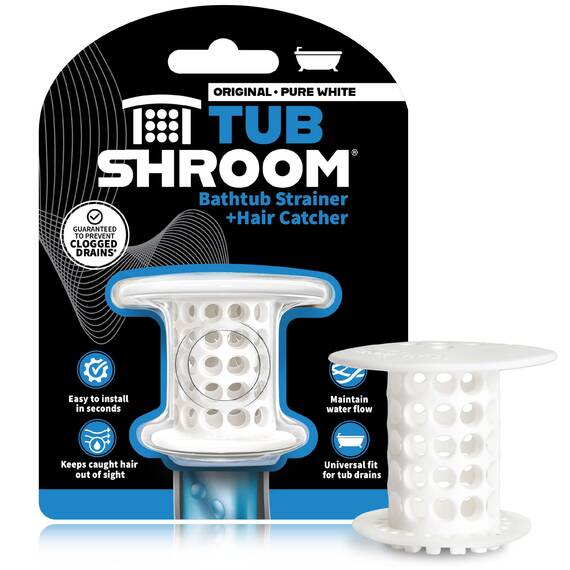 Tubshroom Der revolutionäre Abflussschutz für Wannen Waschbecken, Silikon, Weiß