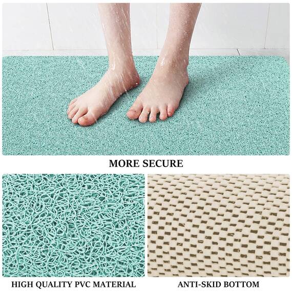 LuxStep Duschmatte, Badewannenmatte, 61 x 61 cm, rutschfeste Badematte mit Ablauf, schnell trocknende PVC-Luffa-Badematte für Badewanne, Dusche, Badezimmer (phthalatfrei, grün)