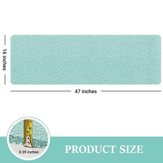LuxStep Duschmatte, Badewannenmatte, 119,4 x 40,6 cm, rutschfeste Badematte mit Ablauf, schnell trocknende PVC-Luffa-Badematte für Badewanne, Dusche, Badezimmer (phthalatfrei, grün)