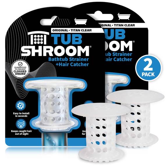 TubShroom Revolutionärer Abflusssieb/Haarsieb, farblos, 2er-Pack
