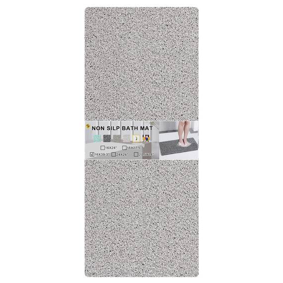 Rzoysia Extra dicke, rutschfeste Badewannenmatte für strukturierte Oberfläche, Luffa-Duschmatte ohne Saugnäpfe, 40.6x99.8 cm Badewannenmatte mit Ablauf, weiche Badezimmermatten, schnell trocknend