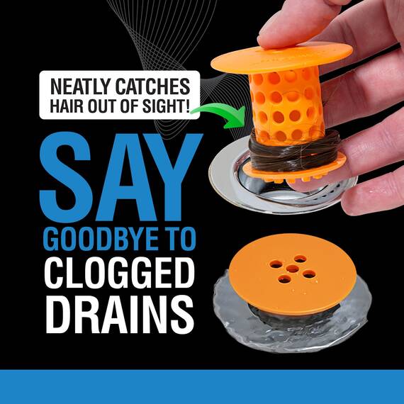 Tubshroom Wannenablauf-Haarfänger Waschbecken, Plastik, Orange