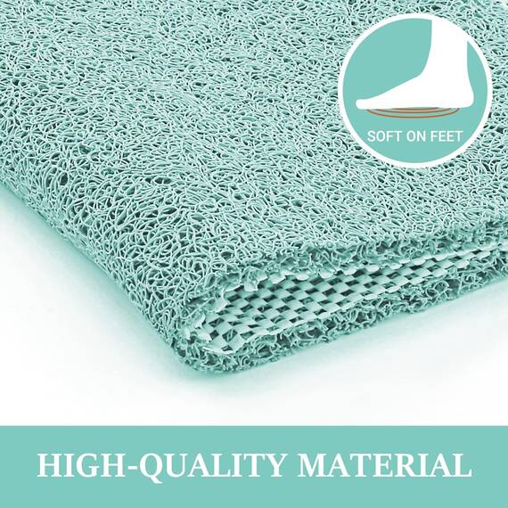 LuxStep Duschmatte, Badewannenmatte, 61 x 61 cm, rutschfeste Badematte mit Ablauf, schnell trocknende PVC-Luffa-Badematte für Badewanne, Dusche, Badezimmer (phthalatfrei, grün)