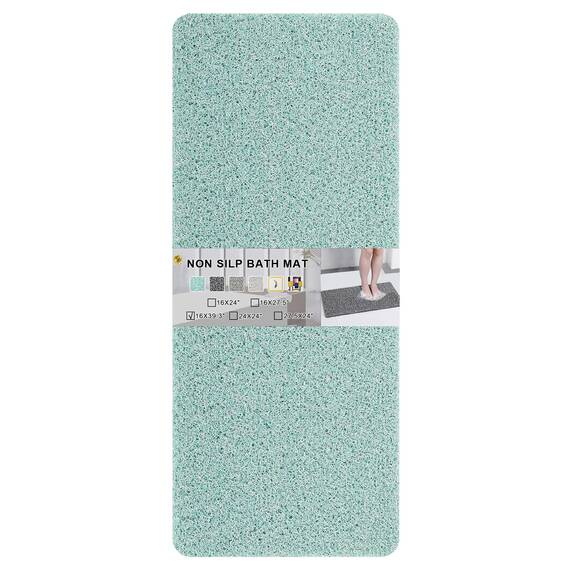 Rzoysia Extra Dicke, rutschfeste Badewannenmatte für strukturierte Oberfläche, Luffa-Duschmatte ohne Saugnäpfe, 40.6x90.3, Badewannenmatte mit Abfluss, weiche Badezimmermatten, schnell trocknend