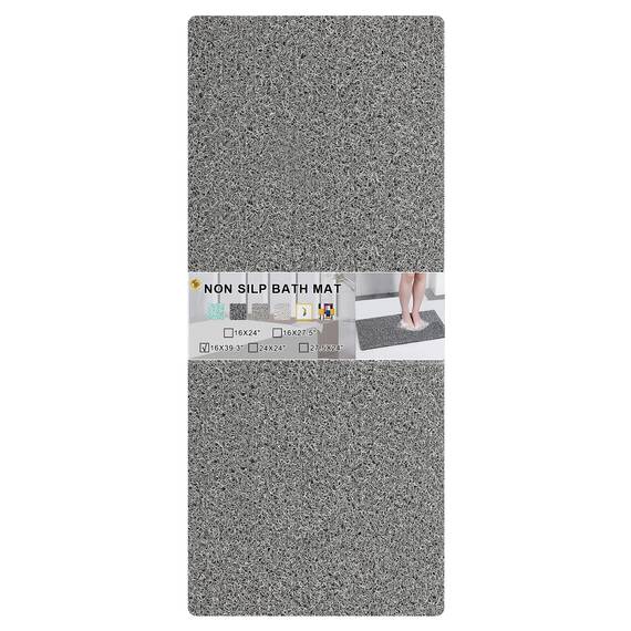 Rzoysia Extra Dicke, rutschfeste Badewannenmatte für strukturierte Oberfläche, Luffa-Duschmatte ohne Saugnäpfe, 40.6x90.3, Badewannenmatte mit Abfluss, weiche Badezimmermatten, schnell trocknend