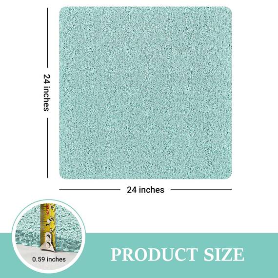 LuxStep Duschmatte, Badewannenmatte, 61 x 61 cm, rutschfeste Badematte mit Ablauf, schnell trocknende PVC-Luffa-Badematte für Badewanne, Dusche, Badezimmer (phthalatfrei, grün)