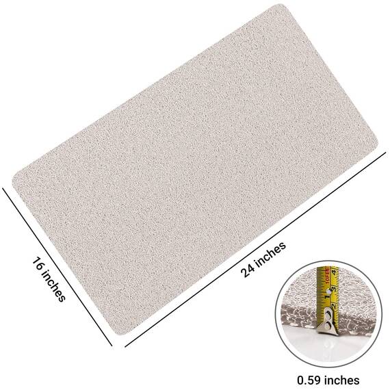 LuxStep Duschmatte, Badewannenmatte, 61 x 40,6 cm, rutschfeste Badematte mit Abfluss, schnell trocknend, PVC-Luffa-Badematte für Badewanne, Dusche, Badezimmer (phthalatfrei, weiß)