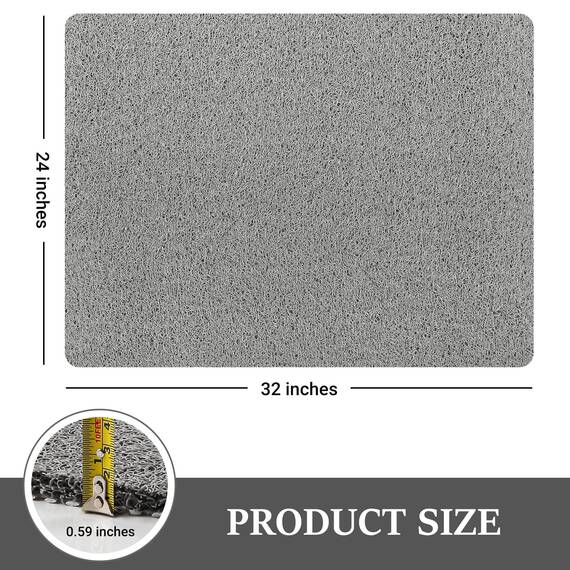LuxStep Duschmatte, Badewannenmatte, 61 x 81,3 cm, rutschfeste Badematte mit Ablauf, schnell trocknende PVC-Luffa-Badematte für Badewanne, Dusche, Badezimmer (phthalatfrei, grau)