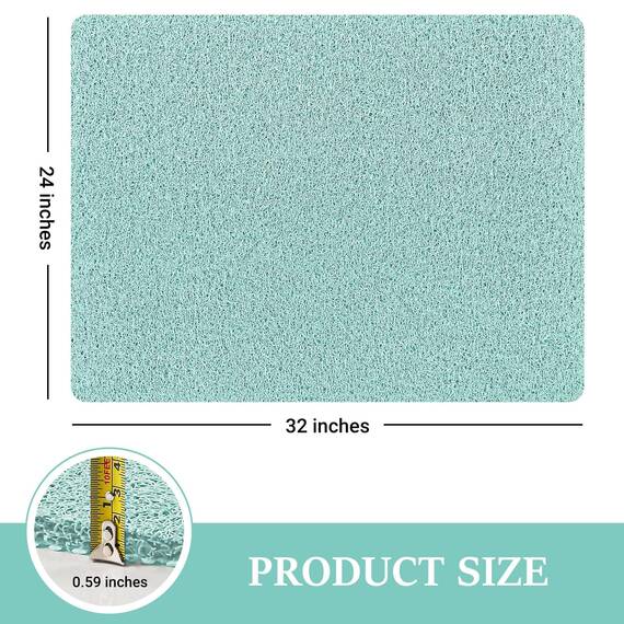 LuxStep Duschmatte, Badewannenmatte, 61 x 81,3 cm, rutschfeste Badematte mit Ablauf, schnell trocknende PVC-Luffa-Badematte für Badewanne, Dusche, Badezimmer (phthalatfrei, grün)