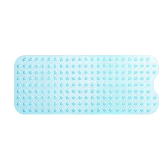 Tike Smart Extra lange rutschfeste Badewannen- und Duschmatte, 99.1 x 40.6 cm (nur glatte / nicht strukturierte Wannen) sicher, sauber, maschinenwaschbar, Vinyl, transparent Aqua/Blaugrün