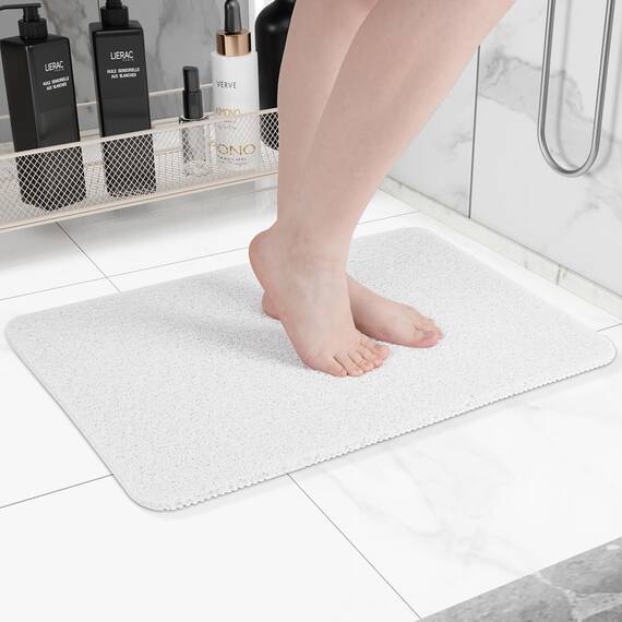 Hargiis Rutschfeste Badewannenmatte, rutschfeste Duschmatte, schnell trocknende Badewannenmatten, Fußschrubber Matte, rutschfeste Matte für Badewanne, Boden, Badezimmer, Küche, Zuhause, Hotel (weiß,