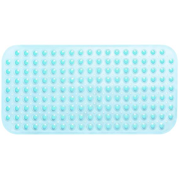 TIKE SMART Große rutschfeste Badewannen- und Duschmatte, 78.7 x 40.6 cm (nur glatt/nicht strukturierte Wannen) sicher, sauber, maschinenwaschbar, Vinyl, transparent Aqua/Blaugrün