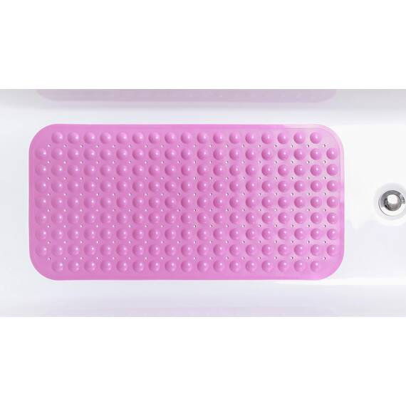 TIKE SMART Große rutschfeste Badewannen- und Duschmatte, 78.7x40.6 cm (nur glatt/nicht strukturierte Wannen) sicher, sauber, maschinenwaschbar, blickdicht, Pink