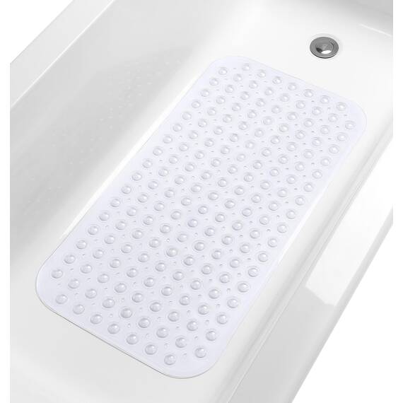 Tike Smart Große rutschfeste Badewannen- und Duschmatte, 78,7 x 40,6 cm (nur glatte, nicht strukturierte Wannen), sicher, sauber, maschinenwaschbar, hervorragende Griffigkeit und Drainage, Vinyl,