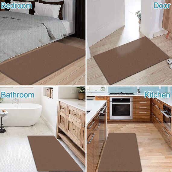 godehone Duschmatten, rutschfest, ohne Saugnäpfe, PVC-Luffa-Badezimmermatten, Luffa-Matten für Dusche und Badezimmer, schnell trocknend, 60 x 120 cm, Braun