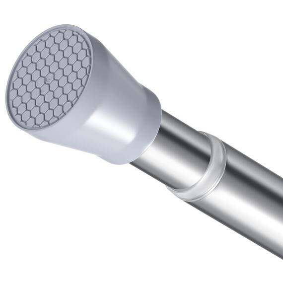 Zipglo 1 Stück Gardinenstange ohne Bohren 113-196cm Duschvorhangstange Teleskopstange Vorhangstange Teleskopstange Spannstange Verstellbare für Badezimmer, Fenster, Küche, Schrank, Silber