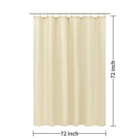 Alyvia Spring Duschvorhang, Stoff, wasserdicht, weicher und Leichter Stoff, mit 3 Magneten, Hotelqualität und maschinenwaschbar, Standardgröße 183 x 183 cm, cremefarben