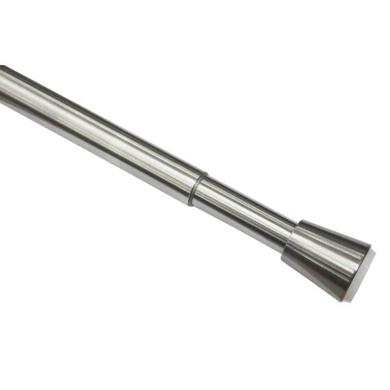 GARDINIA Spannstange, Ausziehbar, Gardinenstange ohne Bohren und Schrauben, Edelstahl, Ø 23/26 mm, Länge 130-220 cm