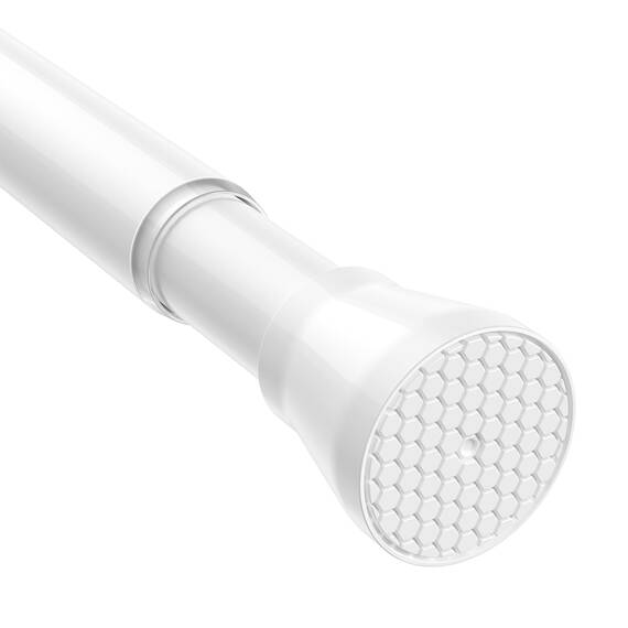 ZipGlo Duschvorhangstange 75-165cm Ausziehbar Duschvorhangstange für Badezimmer, Fenster, Kleiderschrank, ohne Bohren, Weiß 1 Stück Ø 22 mm
