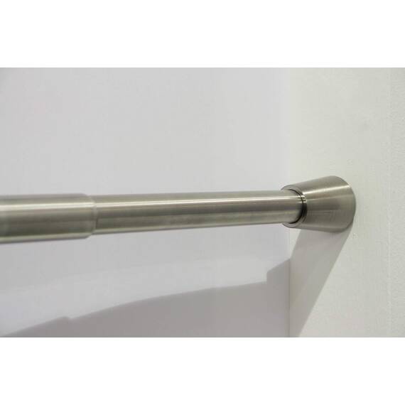 GARDINIA Spannstange, Ausziehbar, Gardinenstange ohne Bohren und Schrauben, Edelstahl, Ø 23/26 mm, Länge 130-220 cm