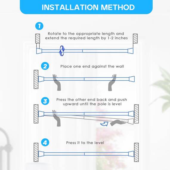 Zipglo 1 Stück Kleiner Gardinenstange ohne Bohren 41-67cm Teleskopstange Vorhangstange Duschvorhangstange Spannstange Verstellbare für Bücherregal Diy Projekte, Küche, Schrank Silber