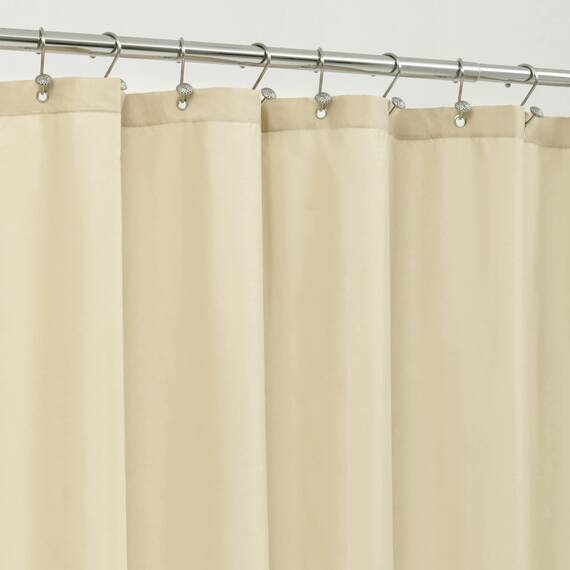 Alyvia Spring Duschvorhang, Stoff, wasserdicht, weicher und Leichter Stoff, mit 3 Magneten, Hotelqualität und maschinenwaschbar, Standardgröße 183 x 183 cm, cremefarben