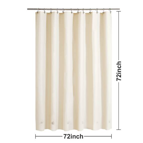 Barossa Design innerer Duschvorhang mit 6 Magneten, wasserdicht, PEVA-Duschvorhangeinlage für Badezimmer, 182,9 x 182,9 cm, Standardgröße, PVC-frei, Metallösen, Beige