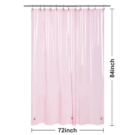 Barossa Design Extra langes Duschvorhang-Innenfutter mit 3 Magneten, 182,9 x 213,4 cm, XL, wasserdicht, PEVA, leicht, Duschvorhang für Badezimmer, PVC-frei, Metallösen, Transparent/Rosa