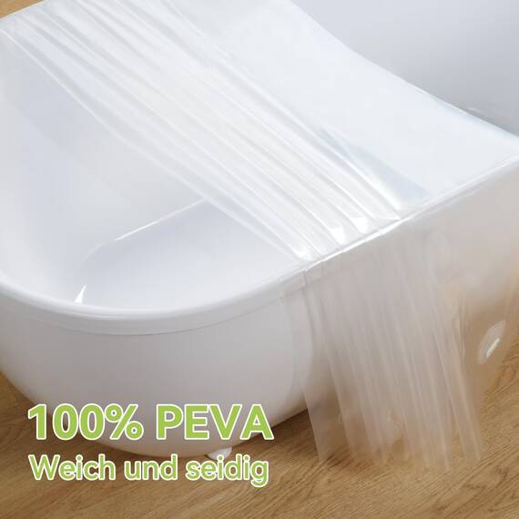OTraki Transparent Duschvorhang 183x183 cm mit 3 Magnete+12 Haken für Badewanne, Antischimmel Wasserdicht Duschvorhänge, Plastik PEVA Badvorhang für Badezimmer, Dicke 0,175 mm