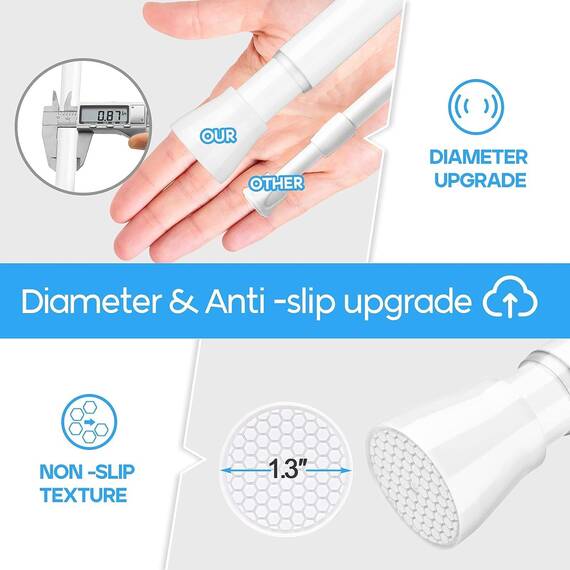 Zipglo 1 Stück Gardinenstange ohne Bohren75-163cm Duschvorhangstange Teleskopstange Vorhangstange Teleskopstange Spannstange Verstellbare für Badezimmer, Fenster, Küche, Schrank, Weiß (Packung mit 3)