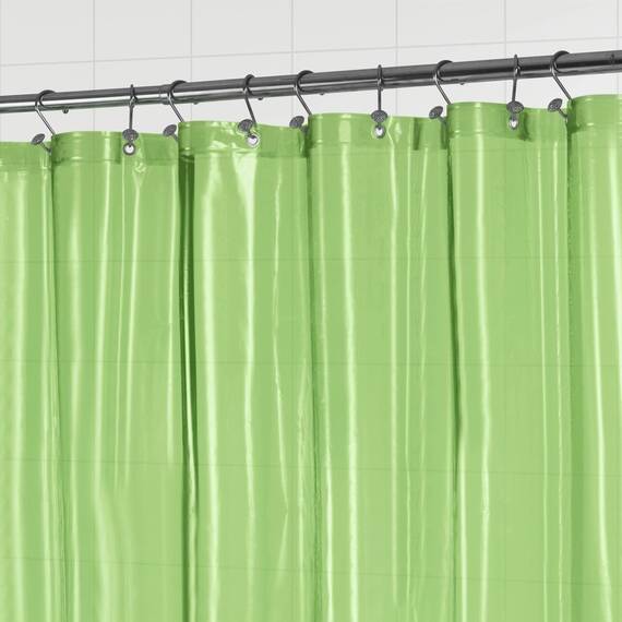 Barossa Design Transparenter grüner Duschvorhang, Premium-PVA-Duscheinlage mit 3 Magneten und Metallösen, wasserdicht, leicht, Standard-Größe, Duschvorhänge für Badezimmer, durchscheinendes Grün
