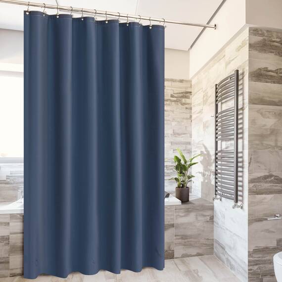 Marineblauer Duschvorhang, Premium-PVA-Duscheinlage für Badezimmer, BPA- und PVC-frei, kein chemischer Geruch, Leichter Duschvorhang in Standardgröße mit 3 Magneten, Metallösen, Marineblau
