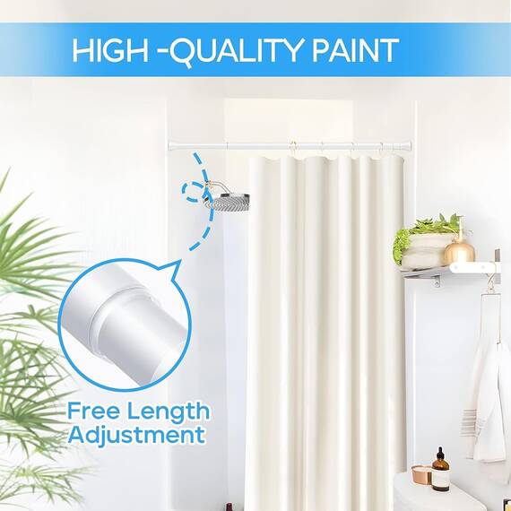 Zipglo 1 Stück Gardinenstange ohne Bohren75-163cm Duschvorhangstange Teleskopstange Vorhangstange Teleskopstange Spannstange Verstellbare für Badezimmer, Fenster, Küche, Schrank, Weiß (Packung mit 3)