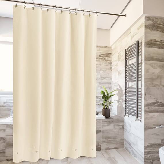 Barossa Design innerer Duschvorhang mit 6 Magneten, wasserdicht, PEVA-Duschvorhangeinlage für Badezimmer, 182,9 x 182,9 cm, Standardgröße, PVC-frei, Metallösen, Beige