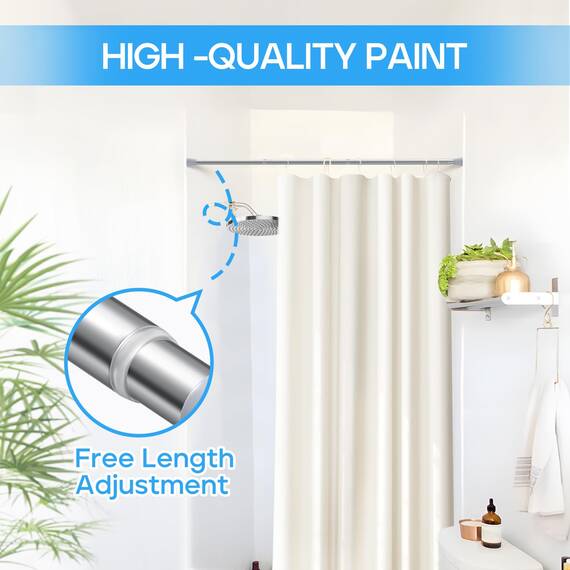 Zipglo 2 Stück Gardinenstange ohne Bohren 70-127cm Duschvorhangstange Teleskopstange Vorhangstange Kleiderstangen Spannstange Verstellbare für Badezimmer, Fenster, Küche, Schrank, Silber