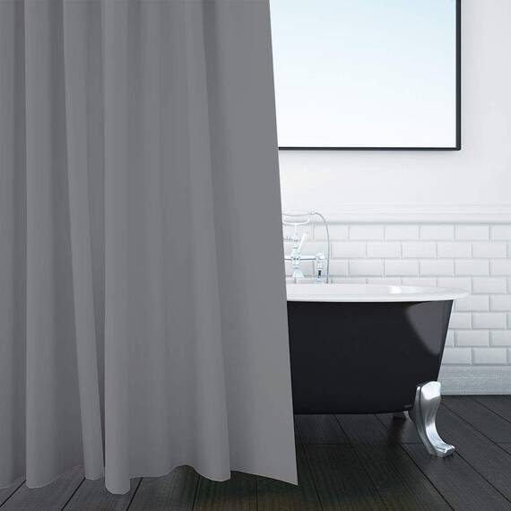 ANSIO Duschvorhang, schimmelresistent, 180 x 180 cm, 100% Polyester, Anthrazit, 2 Stück