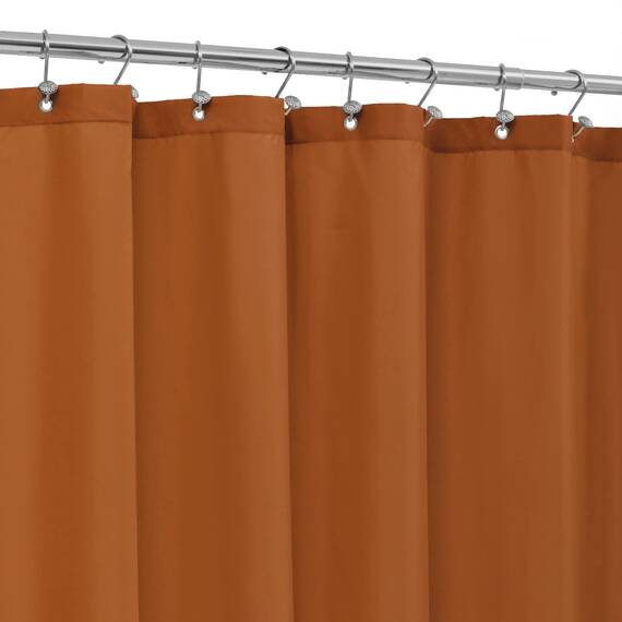 Alyvia Spring Duschvorhang aus Stoff, wasserdicht, weich, Hotelqualität, mit 3 Magneten, leicht und maschinenwaschbar, Standardgröße 183 x 183 cm, Burnt Orange