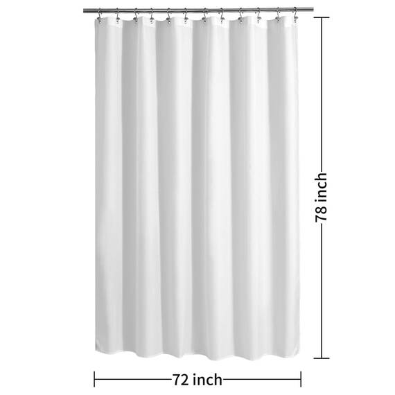 Alyvia Spring Langer Duschvorhang aus Stoff, wasserdicht, 183 x 198 cm, weich und leicht, Langer Duschvorhang mit Magneten, maschinenwaschbar, 183 x 198 cm, Weiß