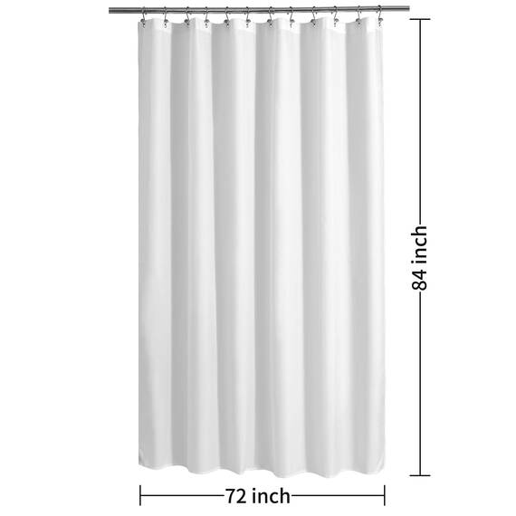 Alyvia Spring Extra Langer Stoff-Duschvorhang, wasserdicht, 182,9 x 213,4 cm, weich und leicht, XL-Duschvorhang mit Magneten, maschinenwaschbar, 183 x 213 cm, Weiß