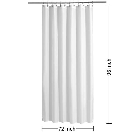 Alyvia Spring Extra Langer Stoff-Duschvorhang, wasserdicht, 183 x 243,8 cm, weich und leicht, extralanger Duschvorhang mit Magneten, maschinenwaschbar, 183 x 243,8 cm, Weiß