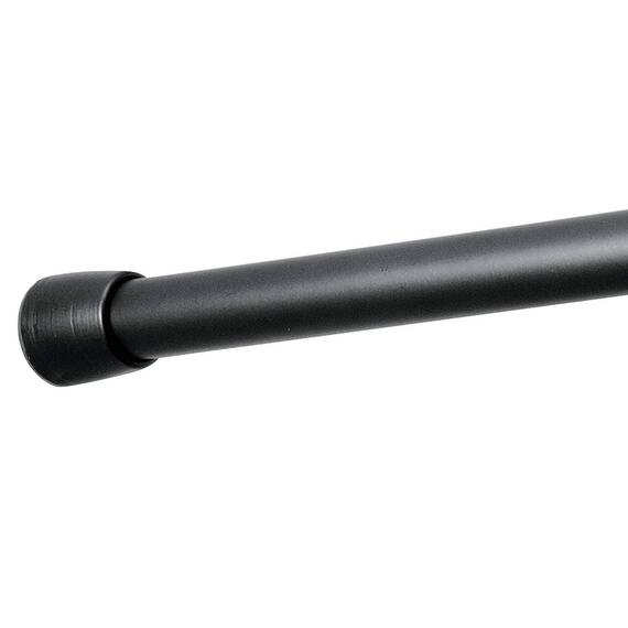 iDesign Duschvorhangstange, kurze Teleskopstange aus Metall, ausziehbare Duschvorhangstange ohne Bohren für Dusche und Badewanne, mattschwarz