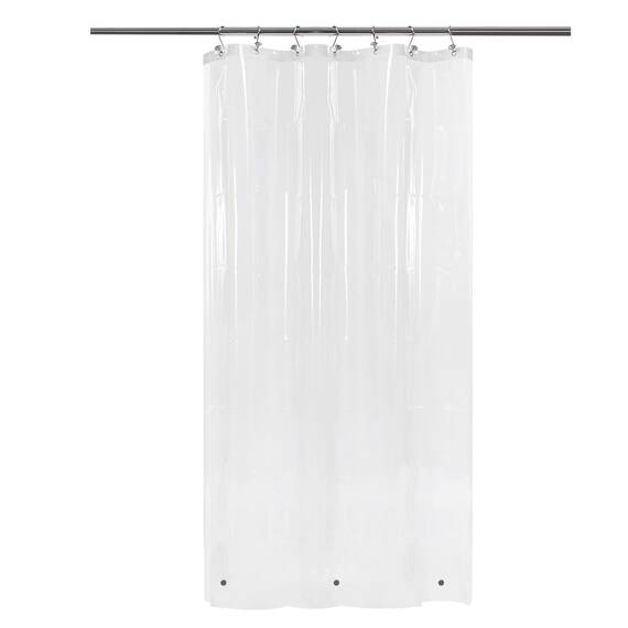 Barossa Design Schmaler innerer Duschvorhang mit 3 Magneten, wasserdichter PEVA-Duschvorhang für kleine, Lange Badezimmerkabinen, PVC-frei, Metallösen, transparent, 91,4 x 198,1 cm