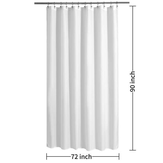 Alyvia Spring Extra Langer Stoff-Duschvorhang, wasserdicht, 182,9 x 228,6 cm, weich und leicht, XL-Duschvorhang mit Magneten, maschinenwaschbar, 183 x 228 cm, Weiß